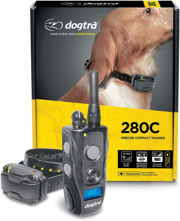 Dogtra 280C Waterproof 127-Level Precise Control LCD Screen ½-Mile Remote Training Dog E-Collar
