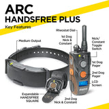 Dogtra ARC HANDSFREE Plus Expandable to 2-Dog Remote Dog Training E-Collar with HANDSFREE Square for Discreet and Precise Control Slim Ergonomic Rechargeable Waterproof 3/4-Mile Range