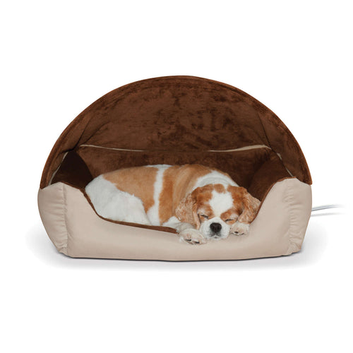 Thermo-Hooded Pet Lounger Bed