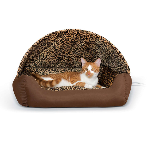 Thermo-Hooded Pet Lounger Bed