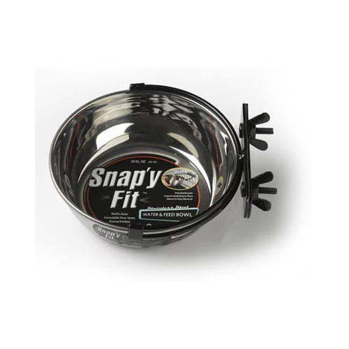 Stainless Steel Snap'y Fit Water and Feed Bowl 20 oz
