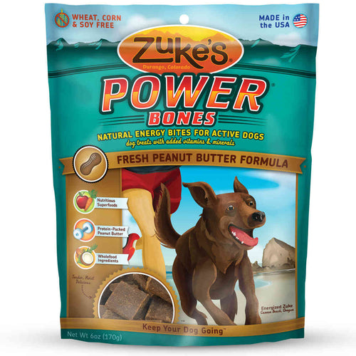 Power Bones Natural Endurance Treats for Dogs Peanut Butter 6 oz.