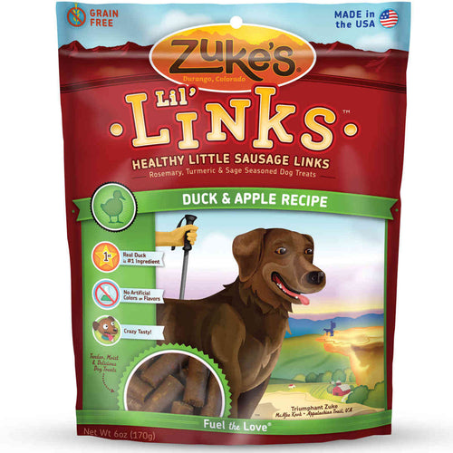 Lil' Links Healthy Grain Free Little Sausage Links for Dogs Duck and Apple