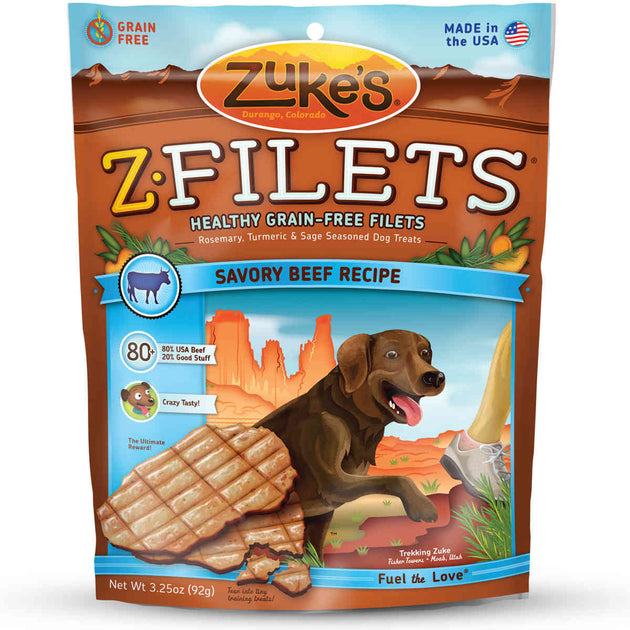 Z-Filets Select Grain Free Dog Treat Grilled Beef 3.25 oz.
