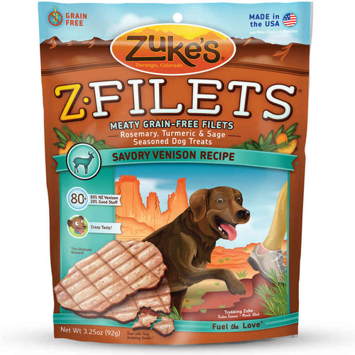 Z-Filets Select Grain Free Dog Treat Grilled Venison 3.25 oz.