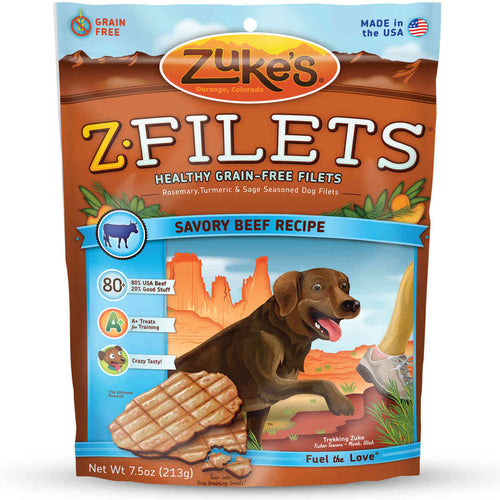 Z-Filets Select Grain Free Dog Treat Grilled Beef 7.5 oz.