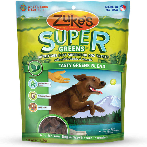 Supers All Natural Nutritious Soft Superfood Dog Treats Tasty Greens 6 oz.