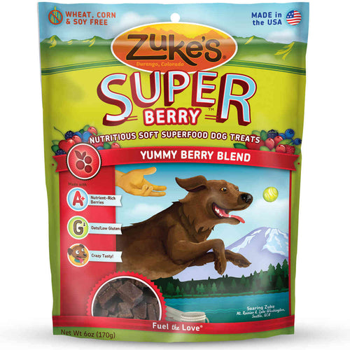 Supers All Natural Nutritious Soft Superfood Dog Treats Yummy Berry 6 oz.